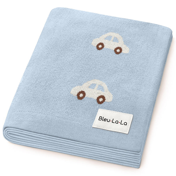 100% Cotton Luxury Knit Car Swaddle Blanket - MOOGCO Baby
