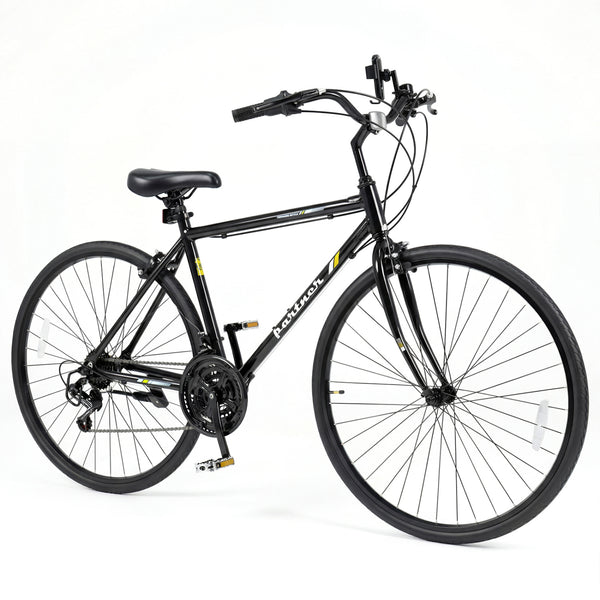 700C Hybrid Bike for Adult with 18-Speed Shimano Drivetrain and Phone Holder