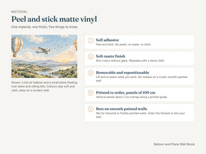 Watercolor Balloon and Plane Wall Mural, image 7