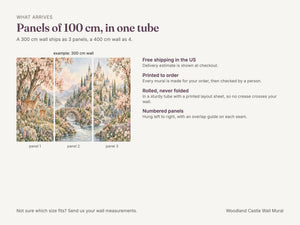 Watercolor Woodland Castle Fairy Tale Wall Mural, image 8