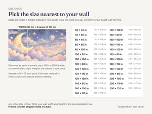 Watercolor Twilight Moon Hot Air Balloon Wall Mural, image 5