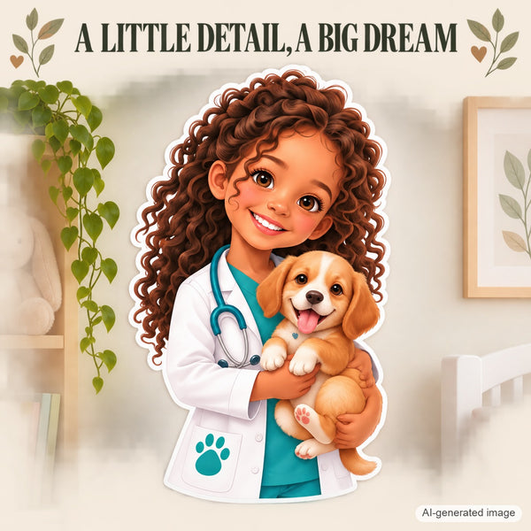 Personalized Veterinarian Wall Decal from Photo, Dream Job Sticker, image 11