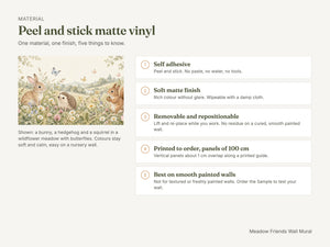 Watercolor Meadow Friends Wall Mural, image 4