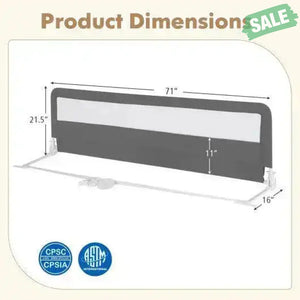 71 Inch Extra Long Swing Down Bed Guardrail with Safety Straps-Pink Pink Bed Rails