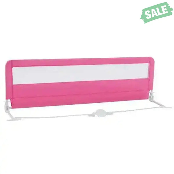 71 Inch Extra Long Swing Down Bed Guardrail with Safety Straps-Pink Pink Bed Rails