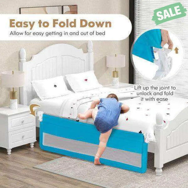 71 Inch Extra Long Swing Down Bed Guardrail with Safety Straps-Pink Pink Bed Rails