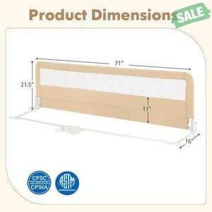 71 Inch Extra Long Swing Down Bed Guardrail with Safety Straps-Pink Pink Bed Rails