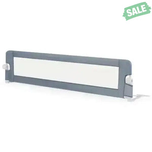 71-Inch Foldable Bed Rail Swing Down Baby Bed Guard Rail with Adjustable Safety Strap-Gray