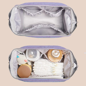 Stylish women mini crossbody diaper bag in angle view, perfect for moms on the go.
