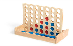 4 in a Row Wooden Board Game by Moulin Roty - Fun recreational toy for babies and toddlers, shown from angle 2.