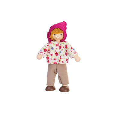 Light skin tone Mom dollhouse figure for children's furniture playsets.