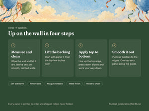 Watercolor Football Celebration Wall Mural, image 9