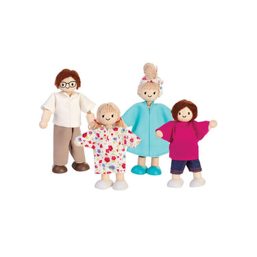 Light skin tone doll family with brown hair for imaginative pretend play. Perfect for nurturing and creative fun!