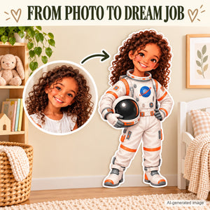 Personalized Astronaut Wall Decal from Photo, Dream Job Sticker, image 3