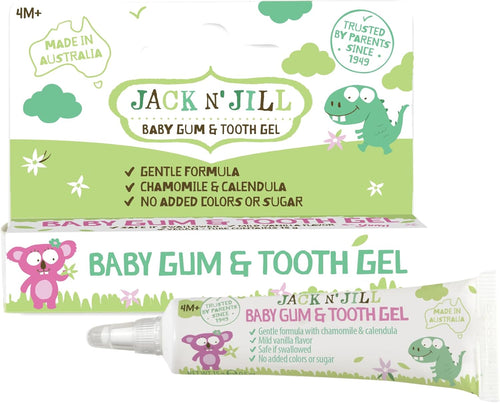 Jack N Jill Kids Baby Tooth & Gum Gel, 0.5 oz, gluten-free, kosher, pack of 6 for healthy baby teeth and gums.