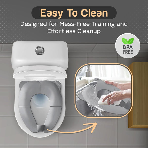 Baby Proof Me Essentials | Foldable & Portable Toilet Seat Trainer – Travel Bag Included