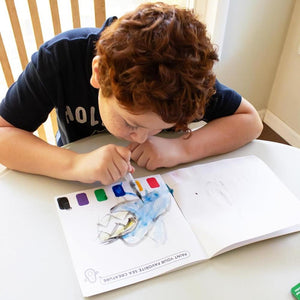 Avi's Adventures Watercolor Paint Book + Water Pen (ages 3+)