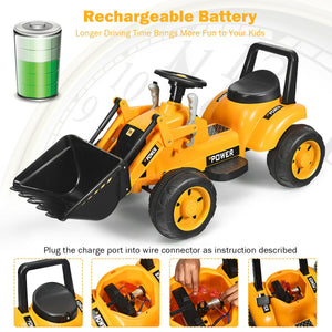 Kids Ride On Excavator Digger 6V Battery Powered Tractor