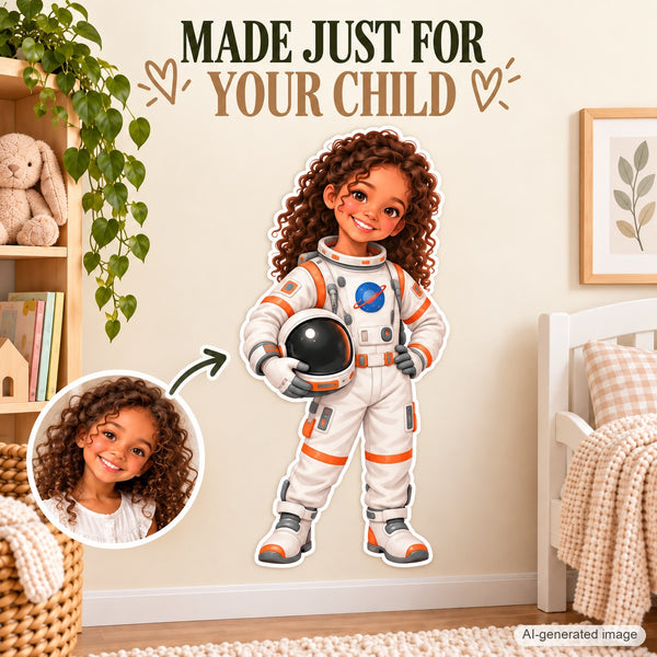 Personalized Astronaut Wall Decal from Photo, Dream Job Sticker, image 13