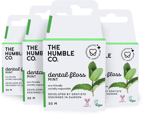 Humble Co. Mint Kids Floss Picks - 4 packs of 50 count for effective oral care.