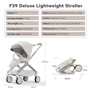 [New] Hot Mom Deluxe Ultra-Light Baby Stroller with Intelligent Reversing Seat & Anti-Shock Tires – Versatile Travel System for Newborns to Toddlers