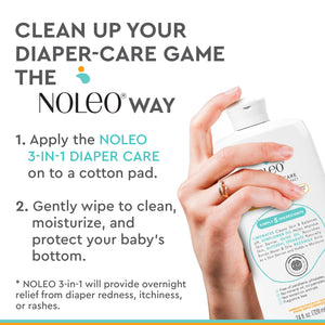 NOLEO 3-IN-1 - Diaper Rash Cream - EWG Verified -  24oz