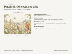 Watercolor Meadow Friends Wall Mural, image 5