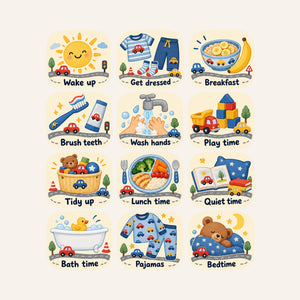 Vehicle Daily Routine Wall Decals, Set of 12, image 3