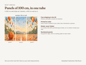 Watercolor Basketball Celebration Wall Mural, image 8