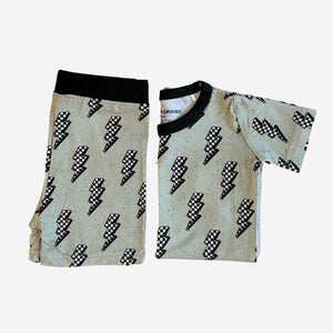 "Strike All Night Short Set for babies, featuring playful design and comfortable fit, displayed at angle 6."