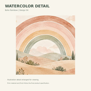 Watercolor Big Rainbow Meadow Wall Mural, image 3