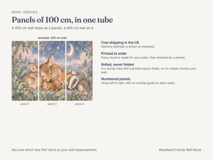 Watercolor Woodland Friends Wall Mural, image 8