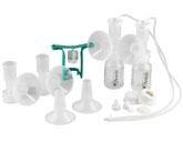 Ameda Dual HygieniKit Milk Collection System with CustomFit Breast Flanges for efficient breast milk collection.