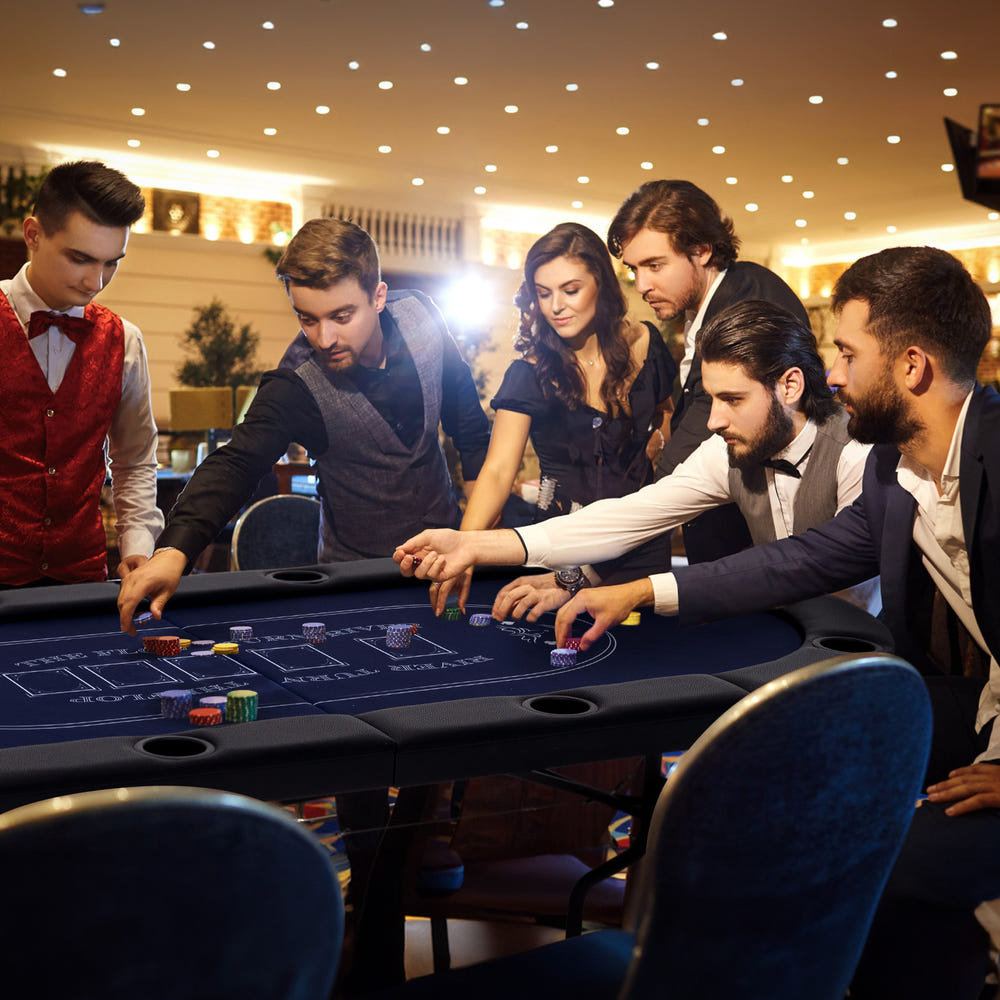 72 Inch Foldable Poker Table for 8 Players Portable Oval Card Board Game Table