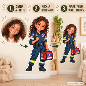 Personalized Paramedic Wall Decal from Photo, Dream Job Sticker, image 8