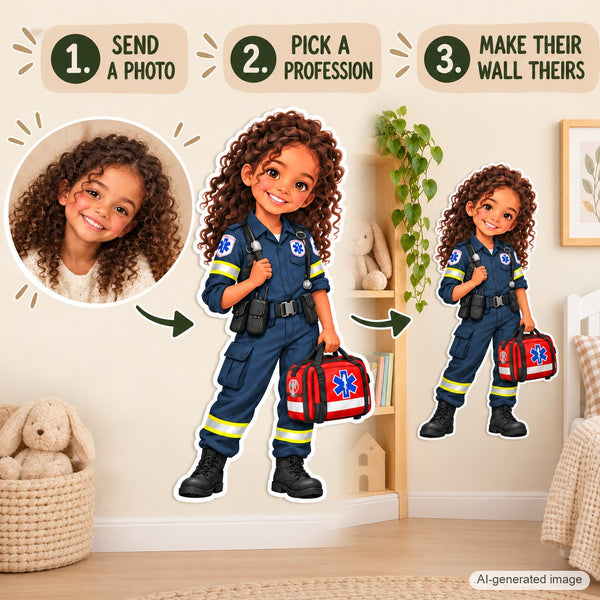 Personalized Paramedic Wall Decal from Photo, Dream Job Sticker, image 8