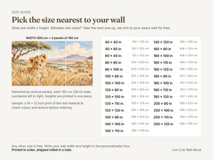 Watercolor Lion Cub Safari Wall Mural, image 5