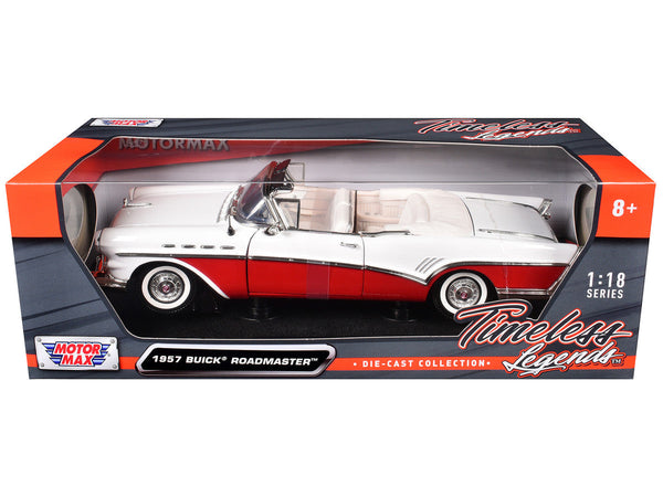 1957 Buick Roadmaster Convertible Red 1/18 Diecast Model Car by Motormax