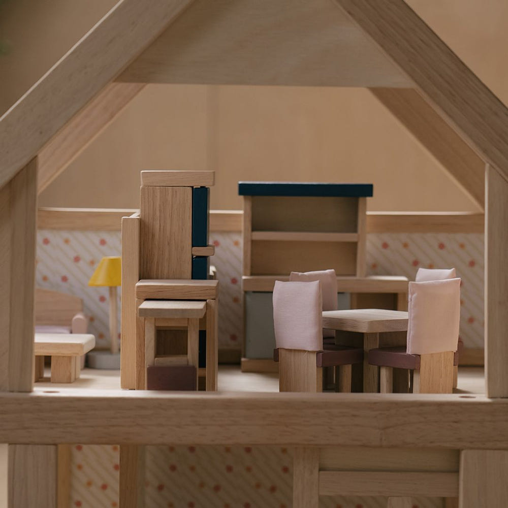 "Orchard dining room playset for imaginative pretend play with colorful furniture and accessories for babies."