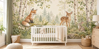 Watercolor Woodland Friends Wall Mural, image 1