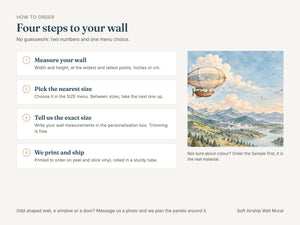 Watercolor Soft Airship Wall Mural, image 6