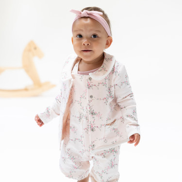 Antoinette Floral - Tweed Style Jacket with Bow Pockets