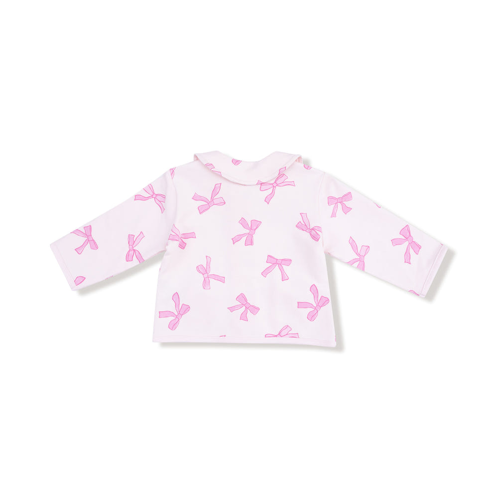 Pretty Bows tweed style jacket with bow pockets for babies, stylish and cozy outerwear for little ones.