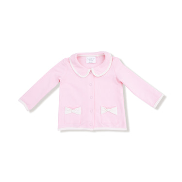 Varsity - Pink - Tweed Style Jacket with Bow Pockets