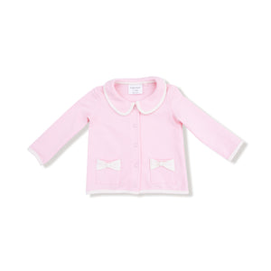 Varsity - Pink - Tweed Style Jacket with Bow Pockets