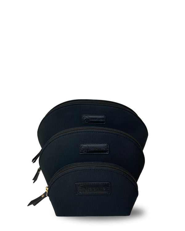 Sarah Wells PackSWell Neoprene Organizer Set of 3 – Washable Zipper Pouches for Pump Parts, Travel, Makeup, Snacks, Tech Cords & More