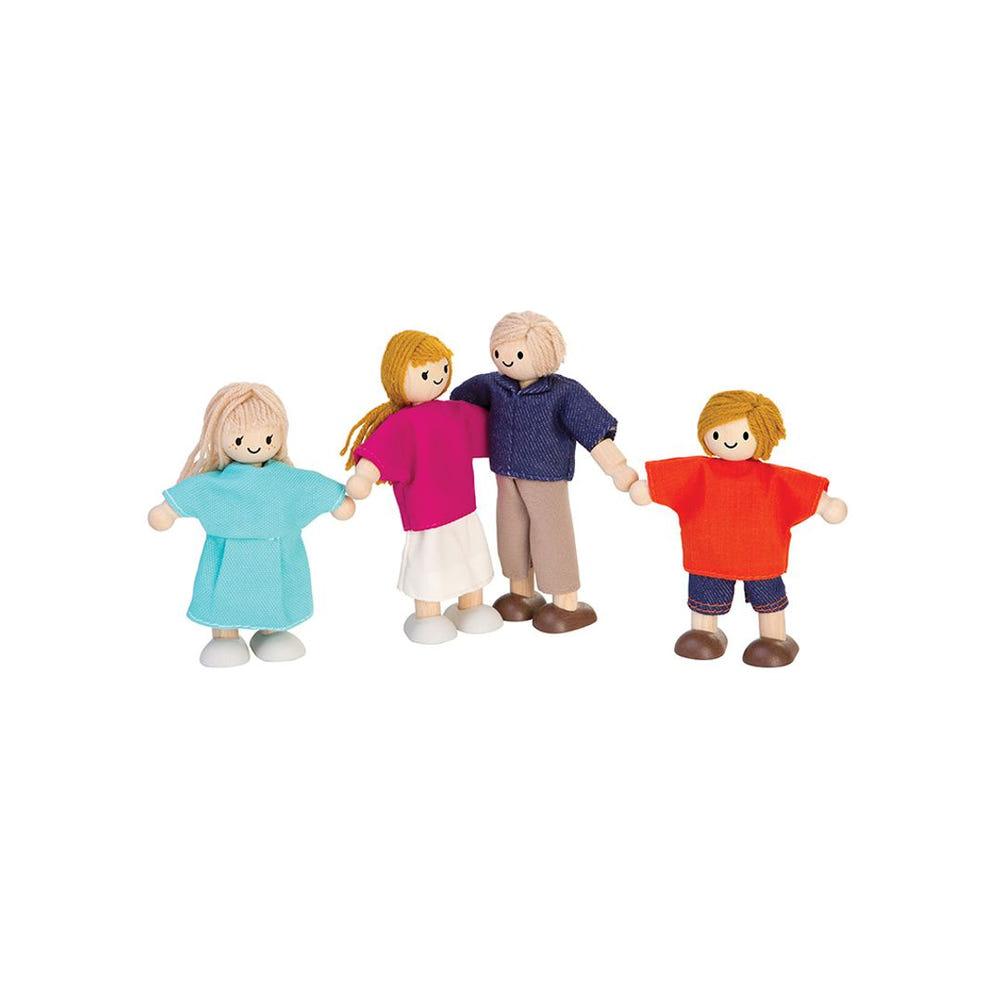 Light skin tone doll family with blonde hair for imaginative and pretend play. Perfect for creative kids!
