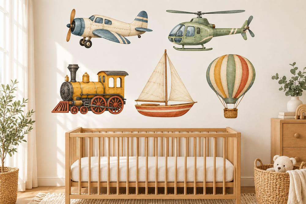 Transport Wall Decals, Set of 5 (Set 4), image 1