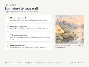 Watercolor Pond Duckling Wall Mural, image 6