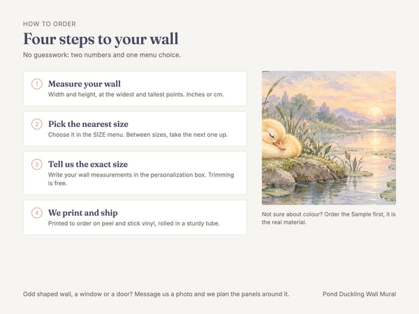Watercolor Pond Duckling Wall Mural, image 6